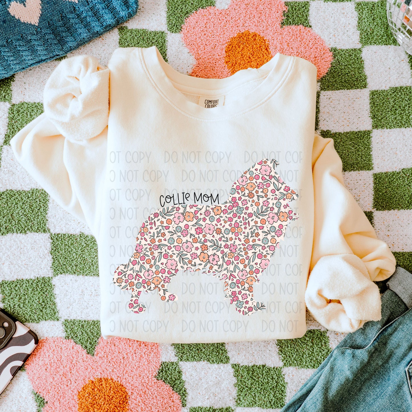Dog Mom Floral (Multiple Breed Choices) DTF Transfer