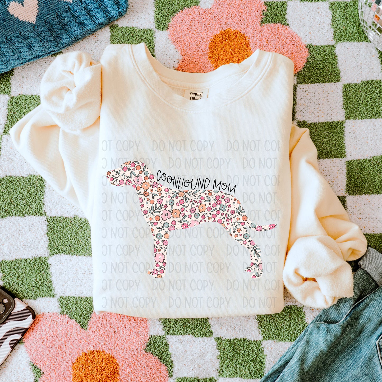 Dog Mom Floral (Multiple Breed Choices) DTF Transfer