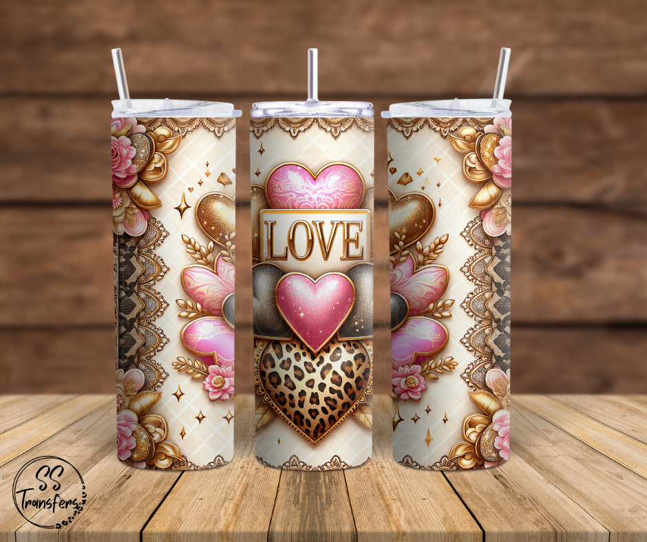 Gold Love Sub Tumbler Transfer