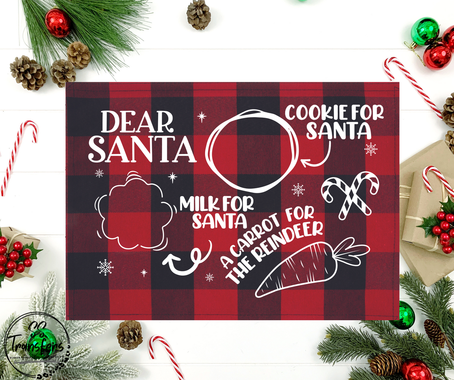 Dear Santa Mat Screen Print Transfer