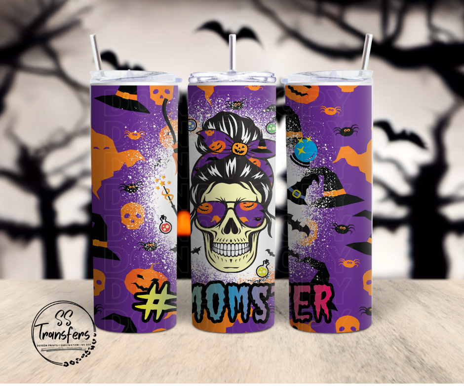 #Momster Purple Background Sub Tumbler Transfer
