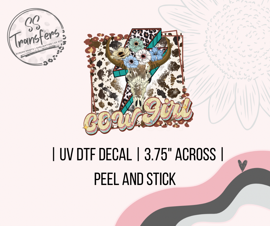 Leopard Print Cowgirl UV Decal