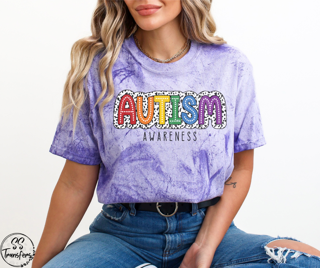 Autism Awareness Dalmation Dot DTF Transfer