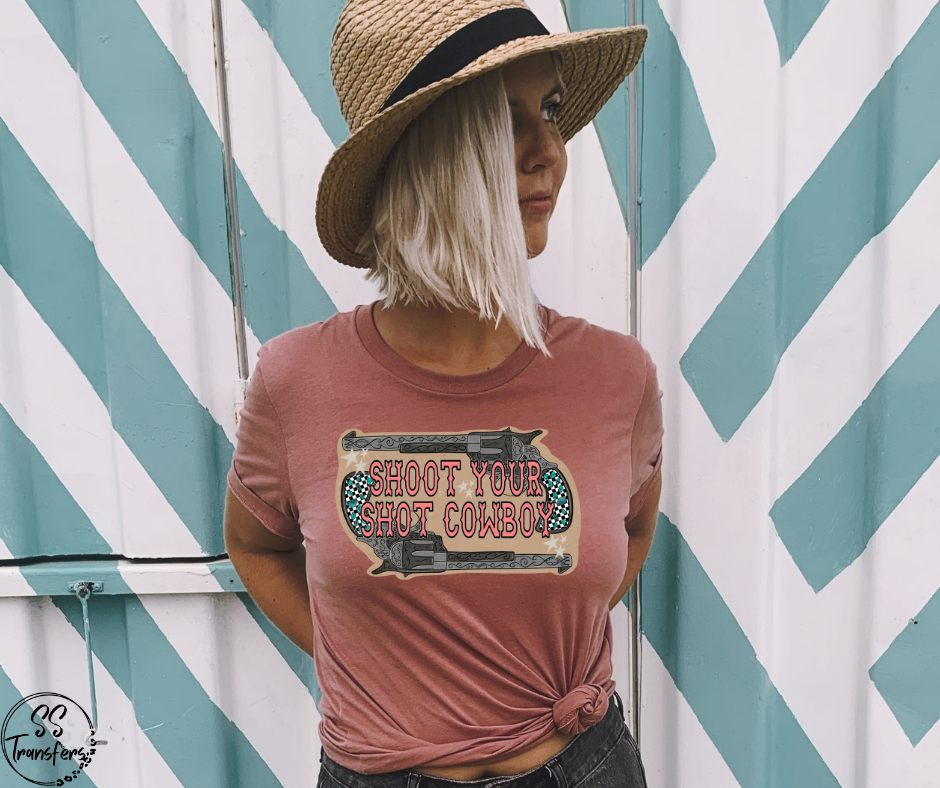 Shoot Your Shot Cowboy DTF Transfer