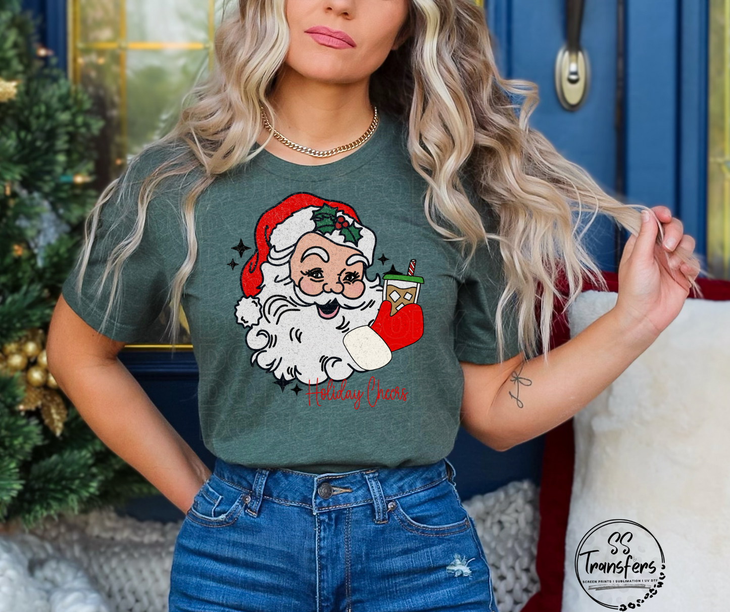 Holiday Cheer Santa Drinks (Multiple Options) DTF Transfer