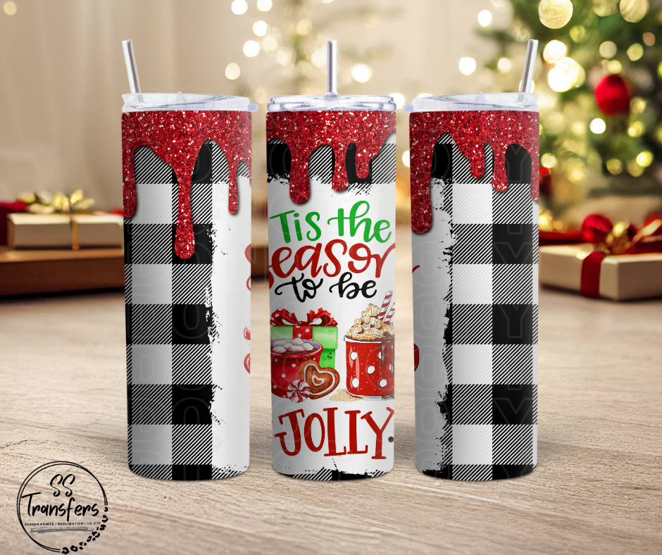 Tis' The Season To Be Jolly Sub Tumbler Transfer