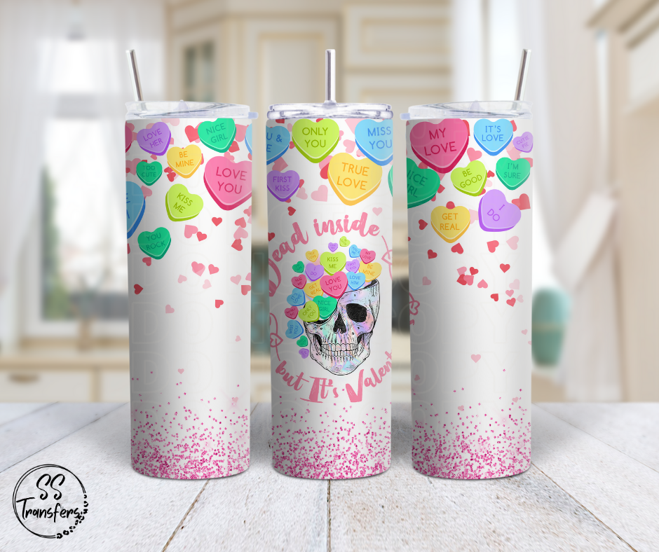 Dead Inside But It's Valentines Sub Tumbler Transfer