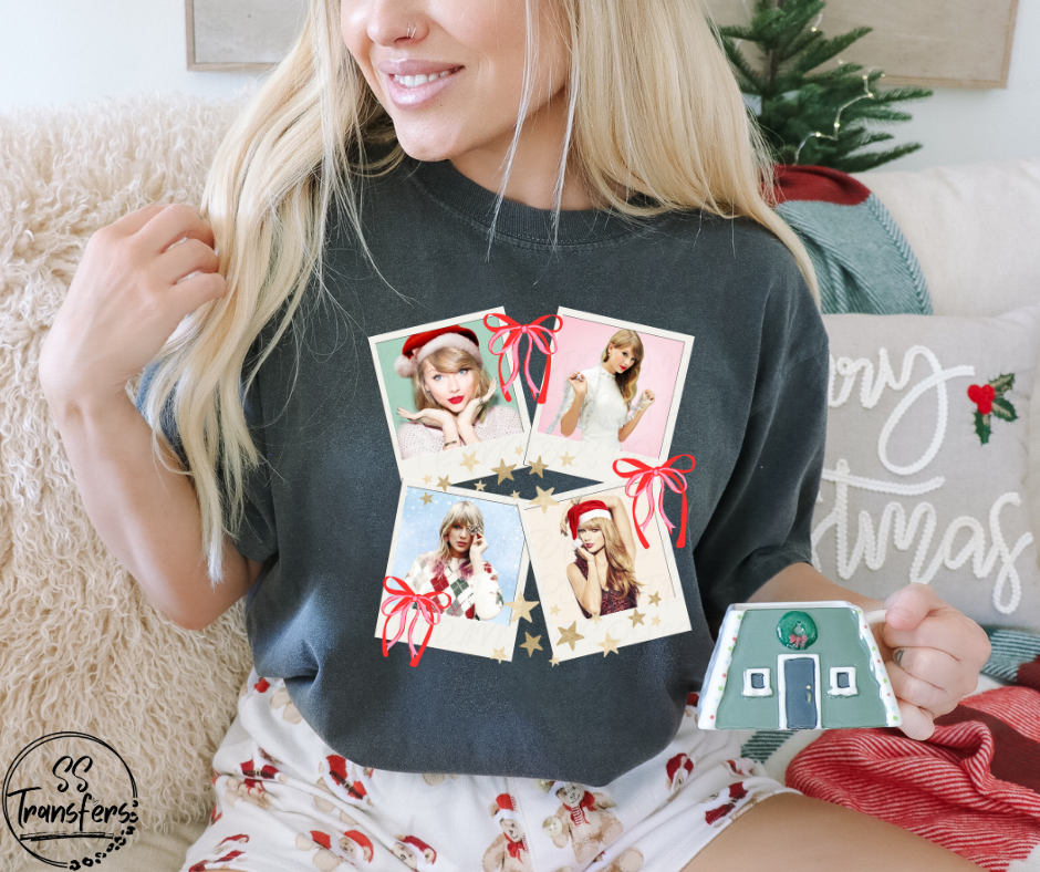 Swiftie Christmas Polaroids DTF Transfer
