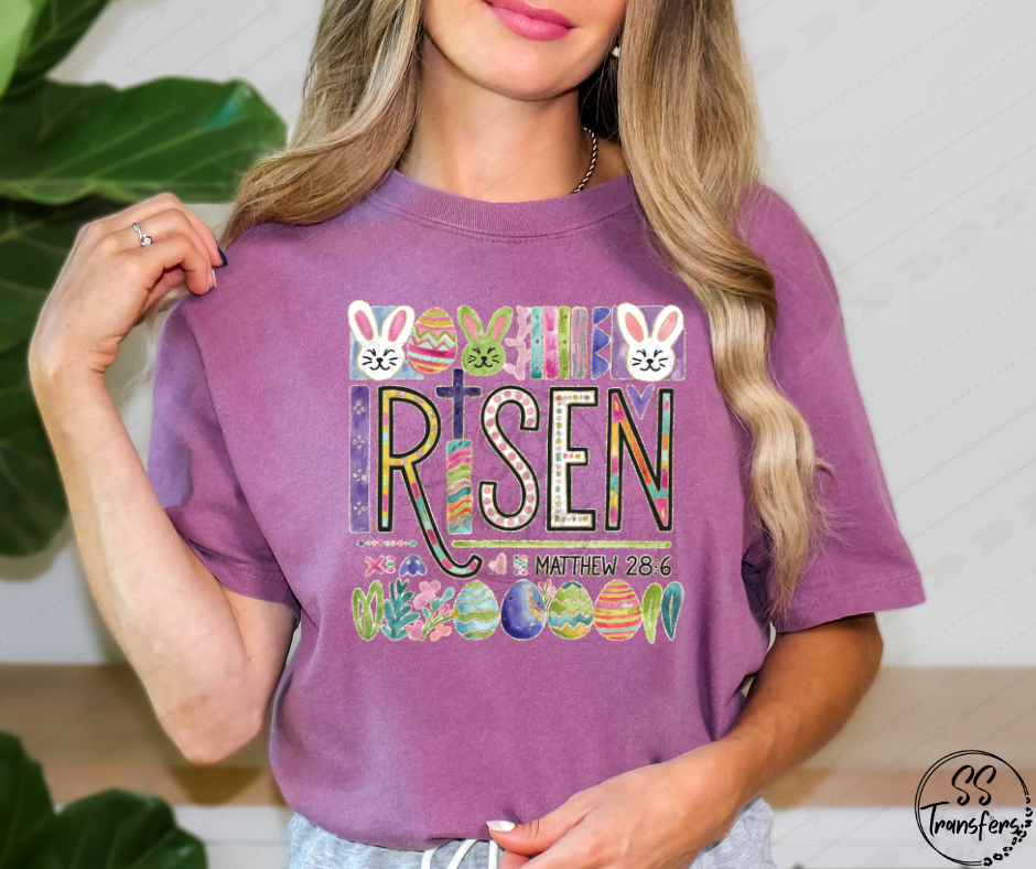 Risen Matthew 28:6 DTF Transfer