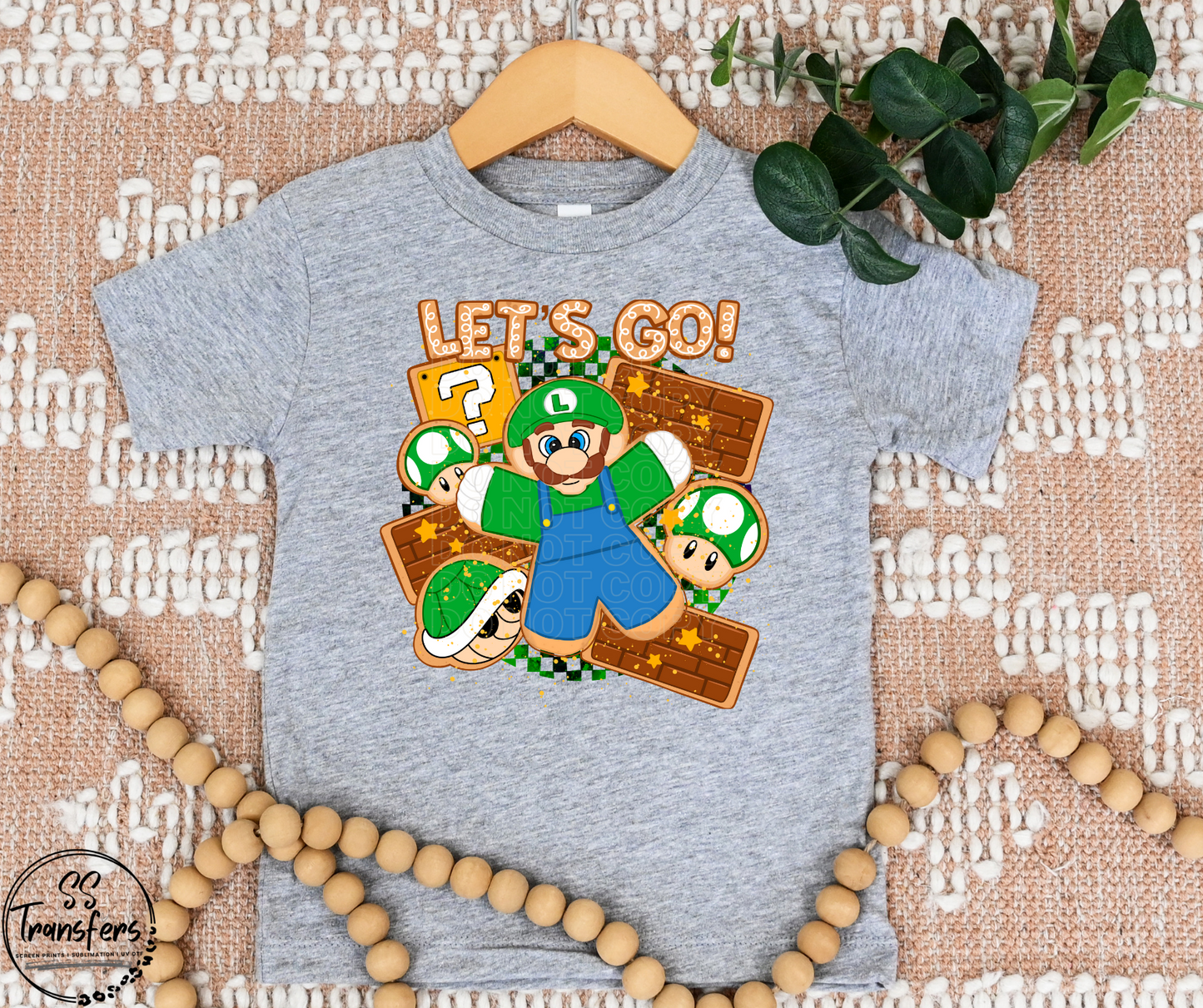 Let's Go Luigi Gingerbread DTF Transfer