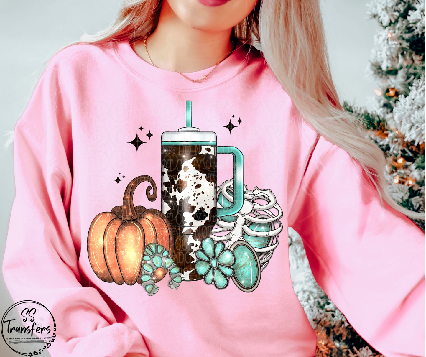 Fall Tumbler and Turquoise (Multiple Styles) DTF Transfer