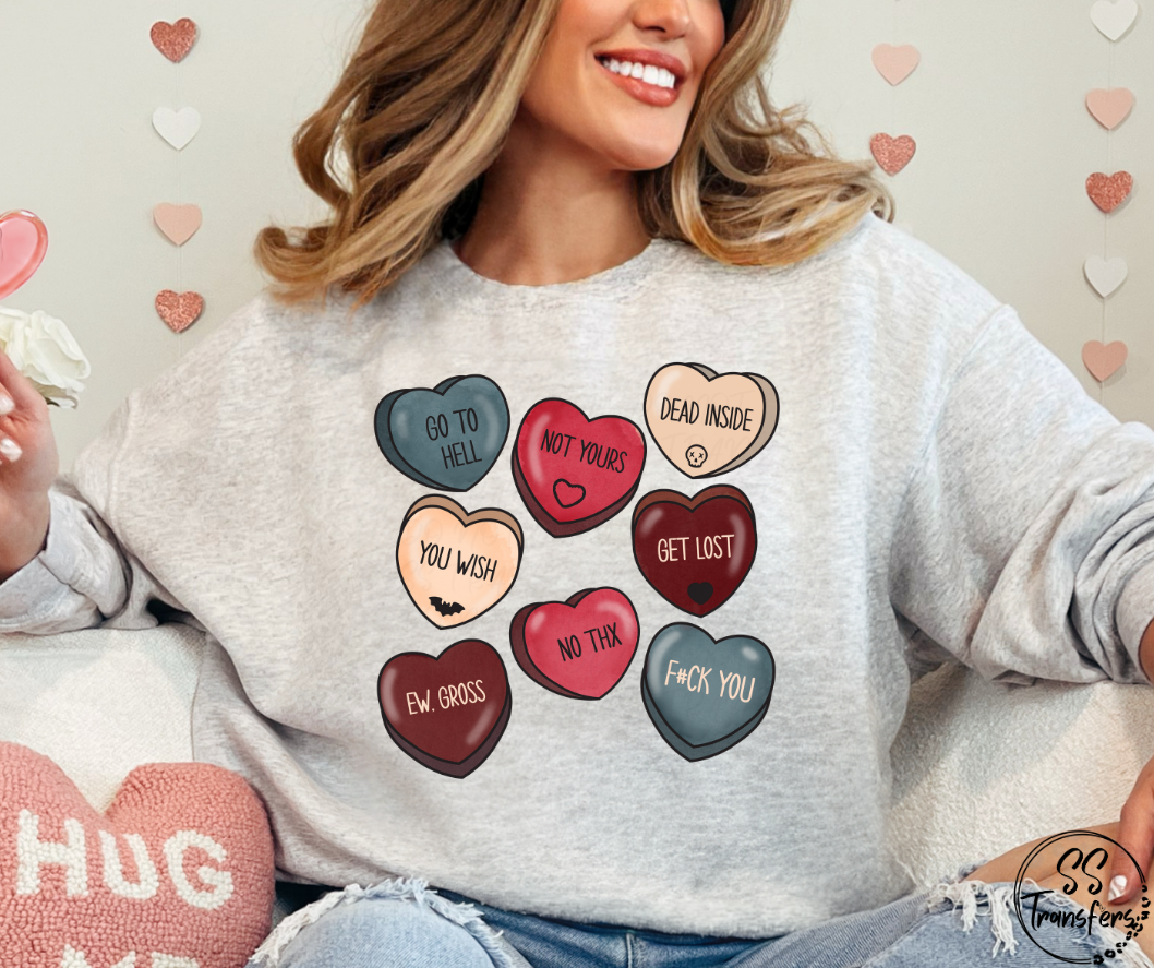 Emo Hearts DTF Transfer