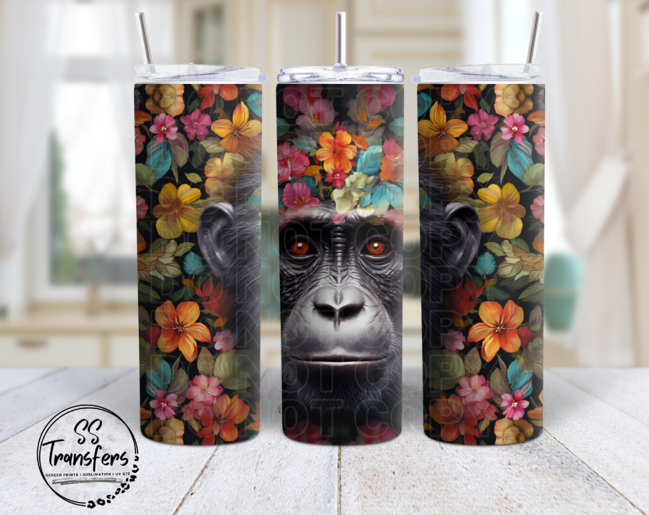Floral Gorilla (Multiple Colors) Sub Tumbler Transfer