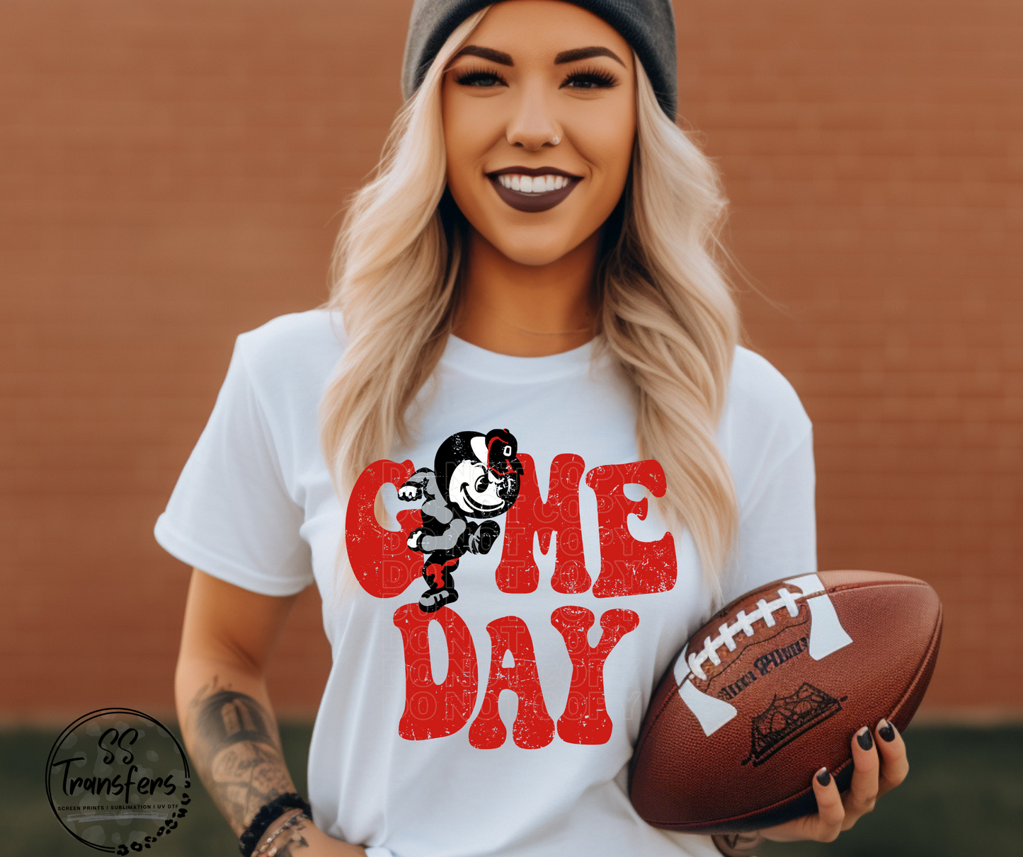 Vintage Game Day O State DTF Transfer