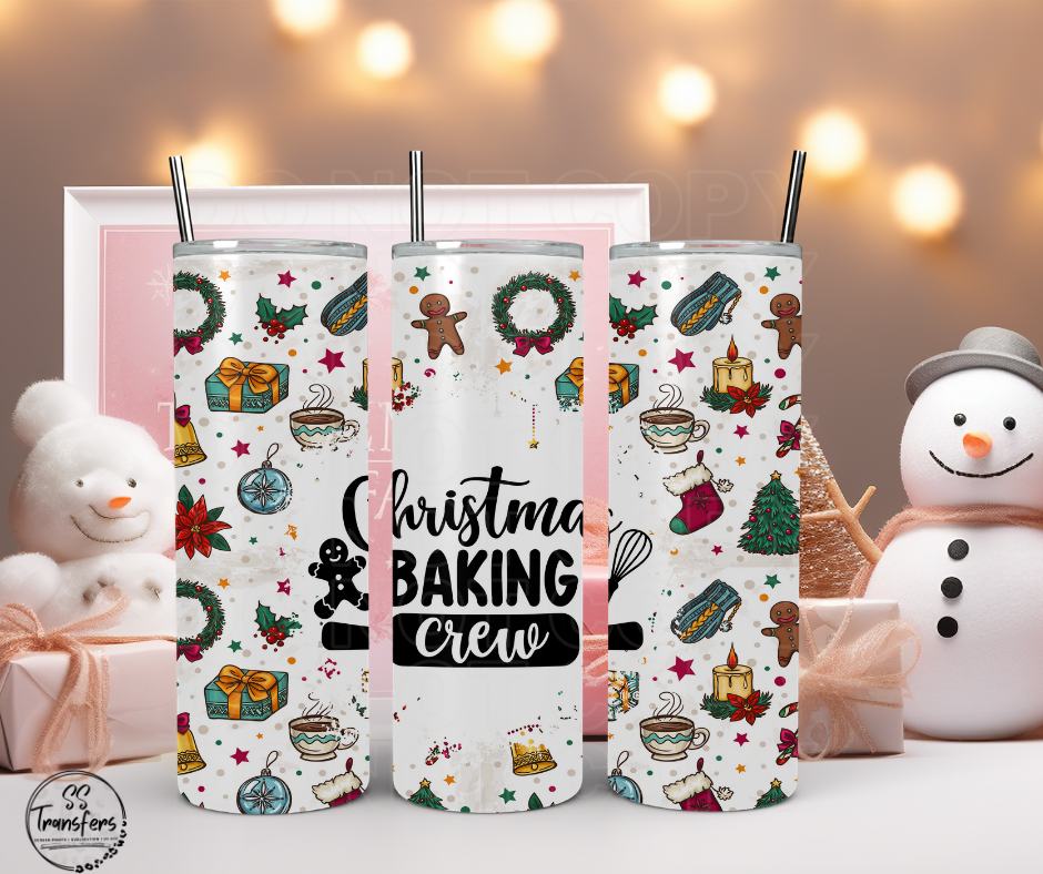 Christmas Baking Crew Sub Tumbler Transfer
