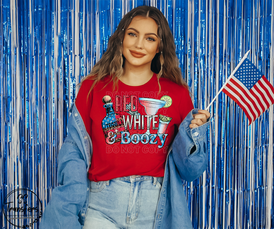 Red, White, and Boozy Tequila DTF Transfer