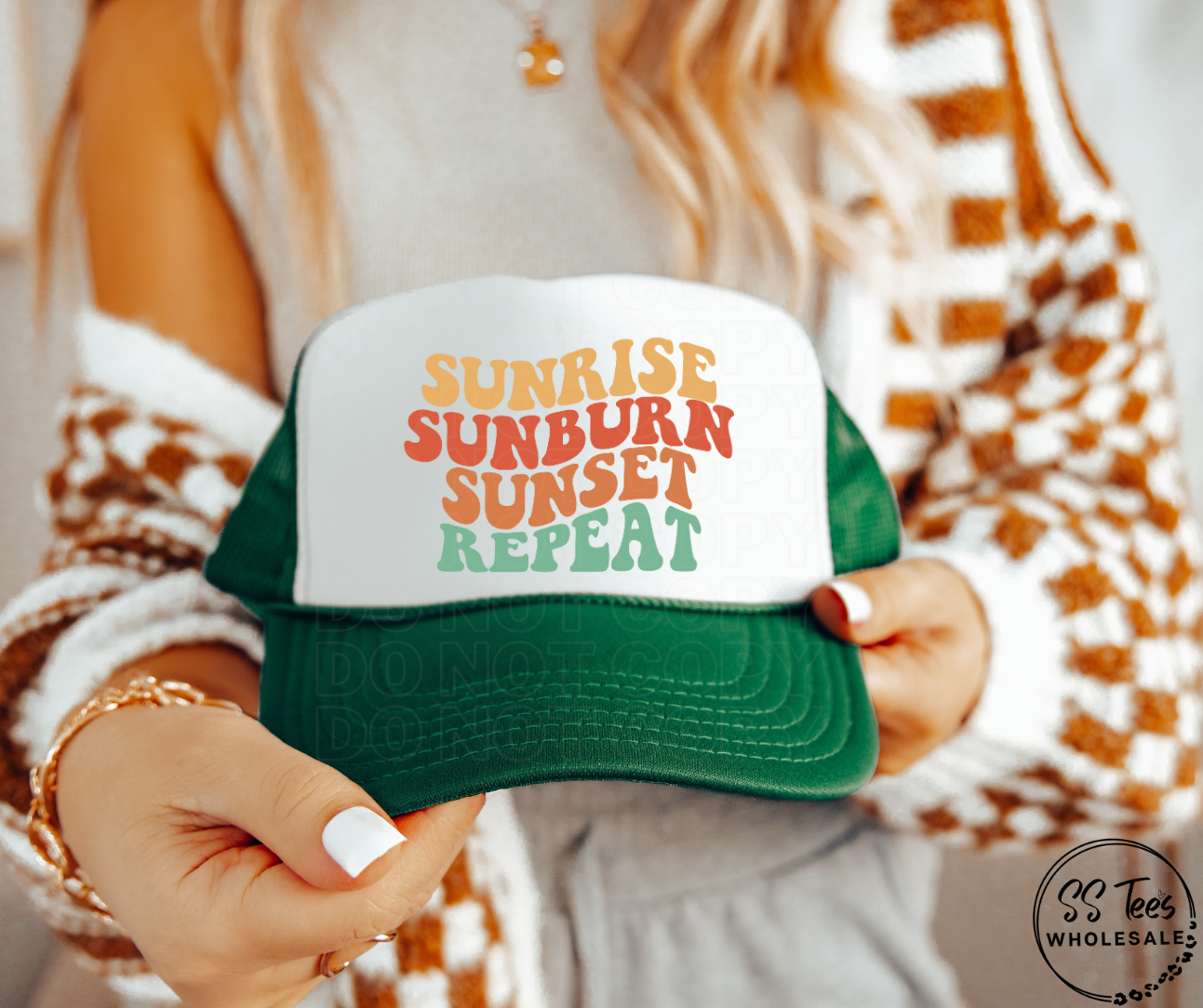 Sunrise Sunburn Sunset Repeat Foam Trucker Hat