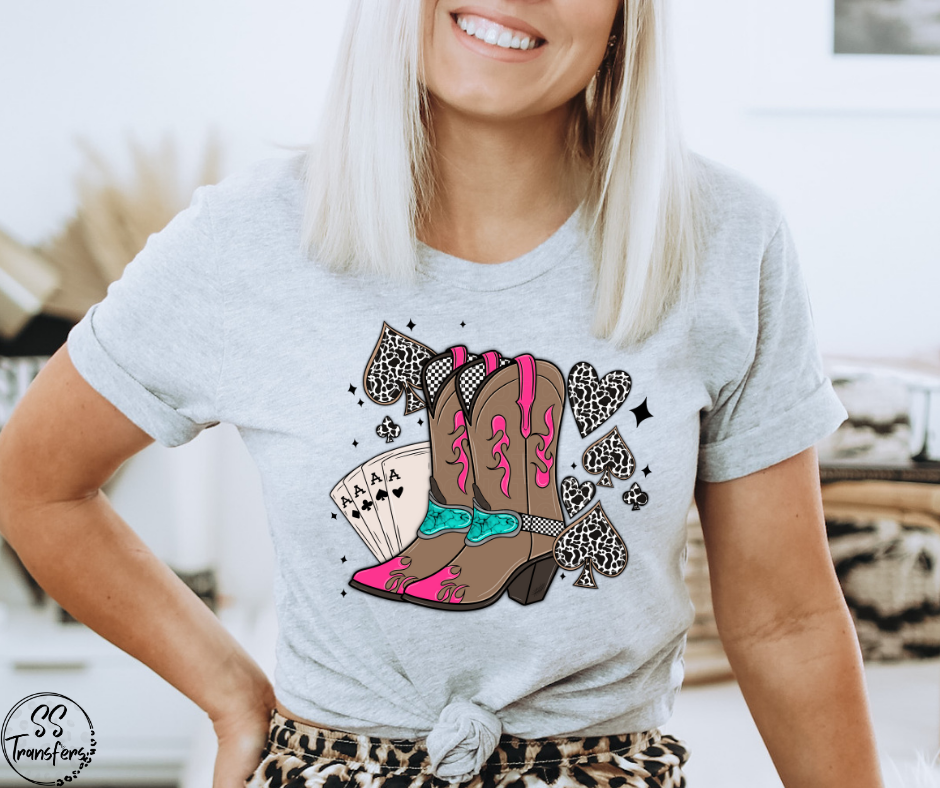 Aces, Spades and Boots DTF Transfer