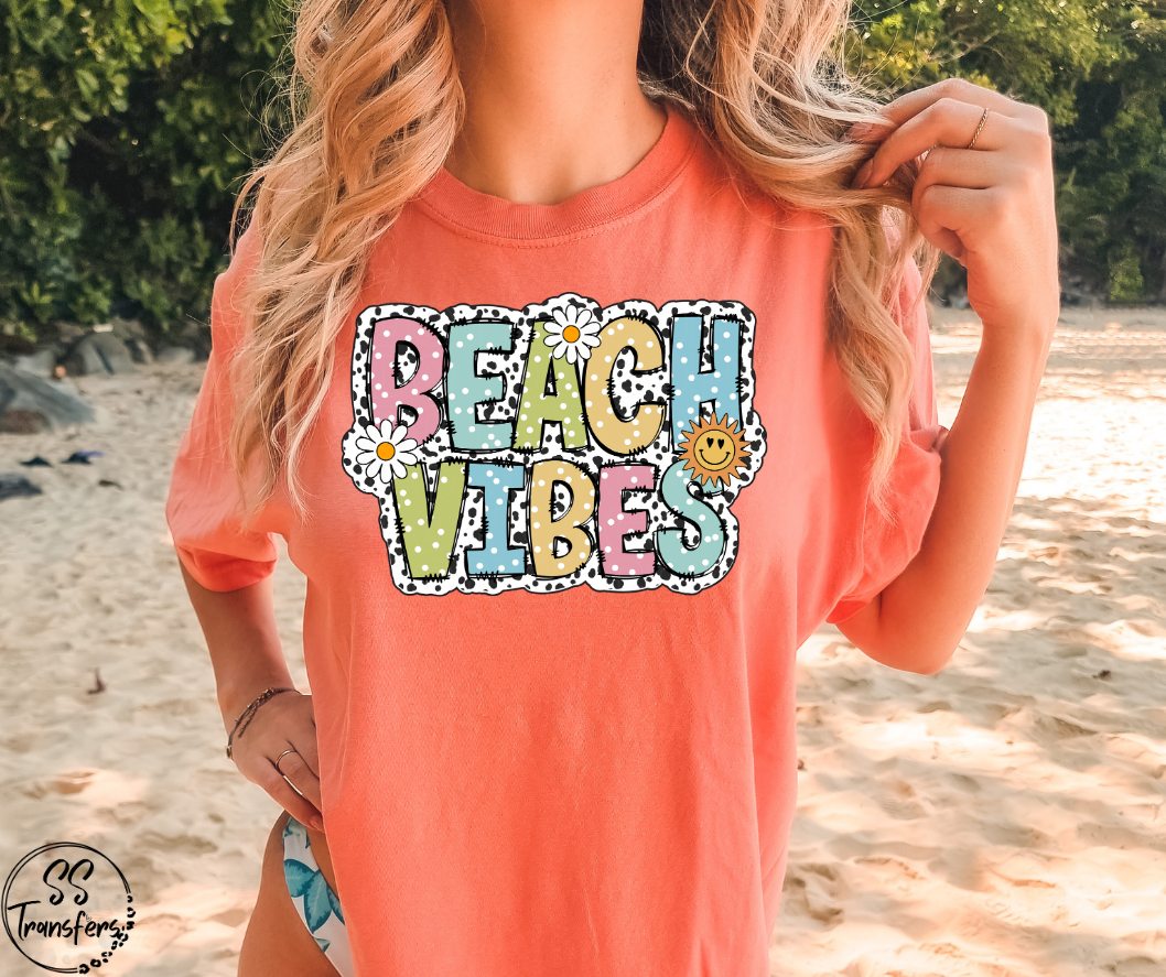Beach Vibes Dalmation Dot DTF Transfer