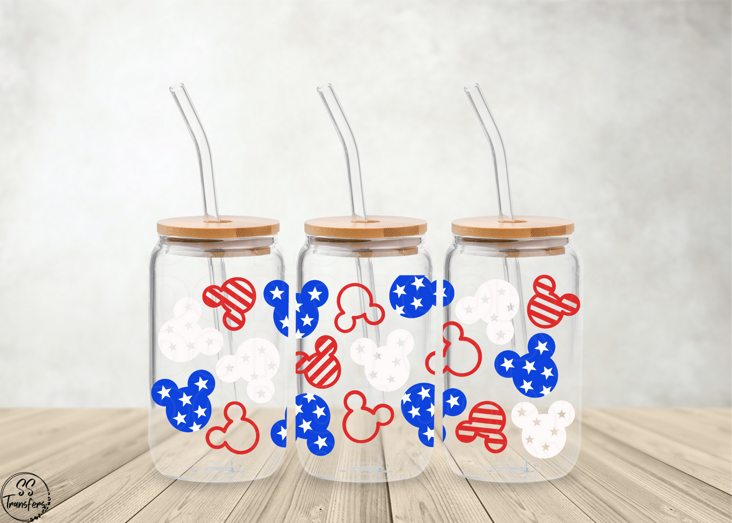 Patriotic Mouse Print Libbey UV Wrap