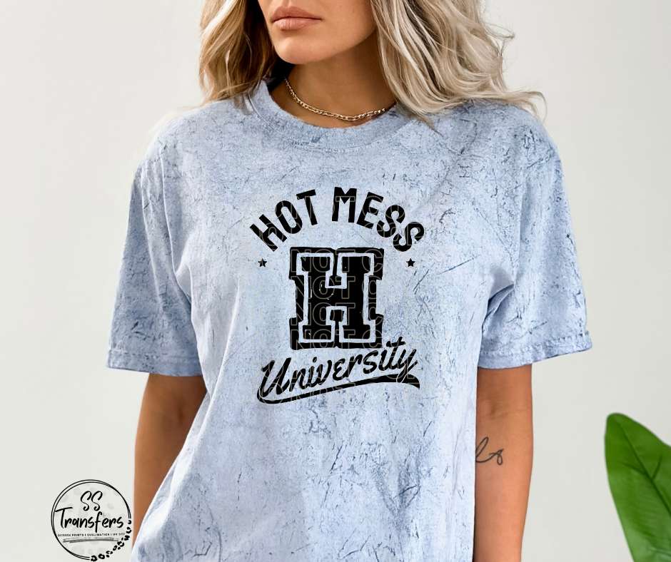 Hot Mess University (Multiple Colors) DTF Transfer