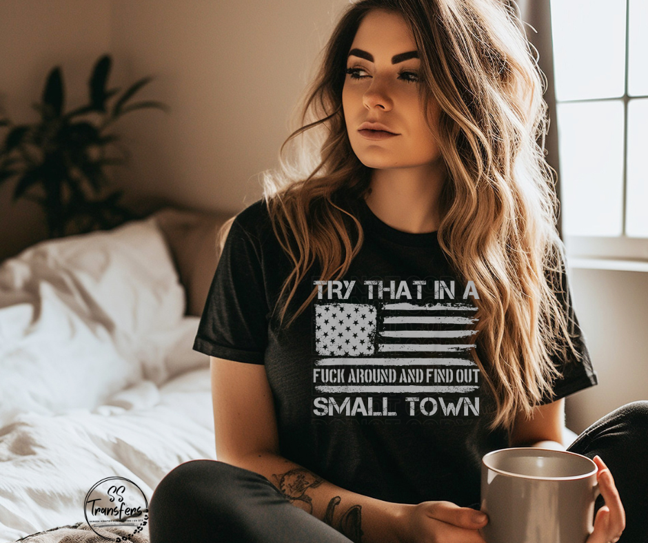 Try That Gray Flag DTF Transfer
