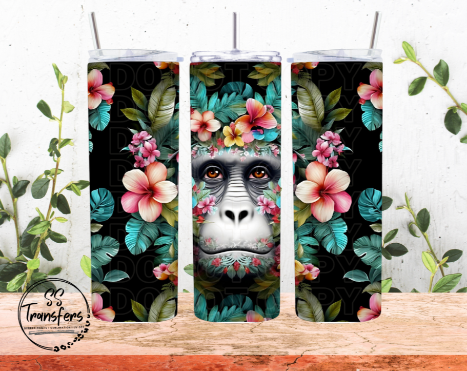 Floral Gorilla (Multiple Colors) Sub Tumbler Transfer