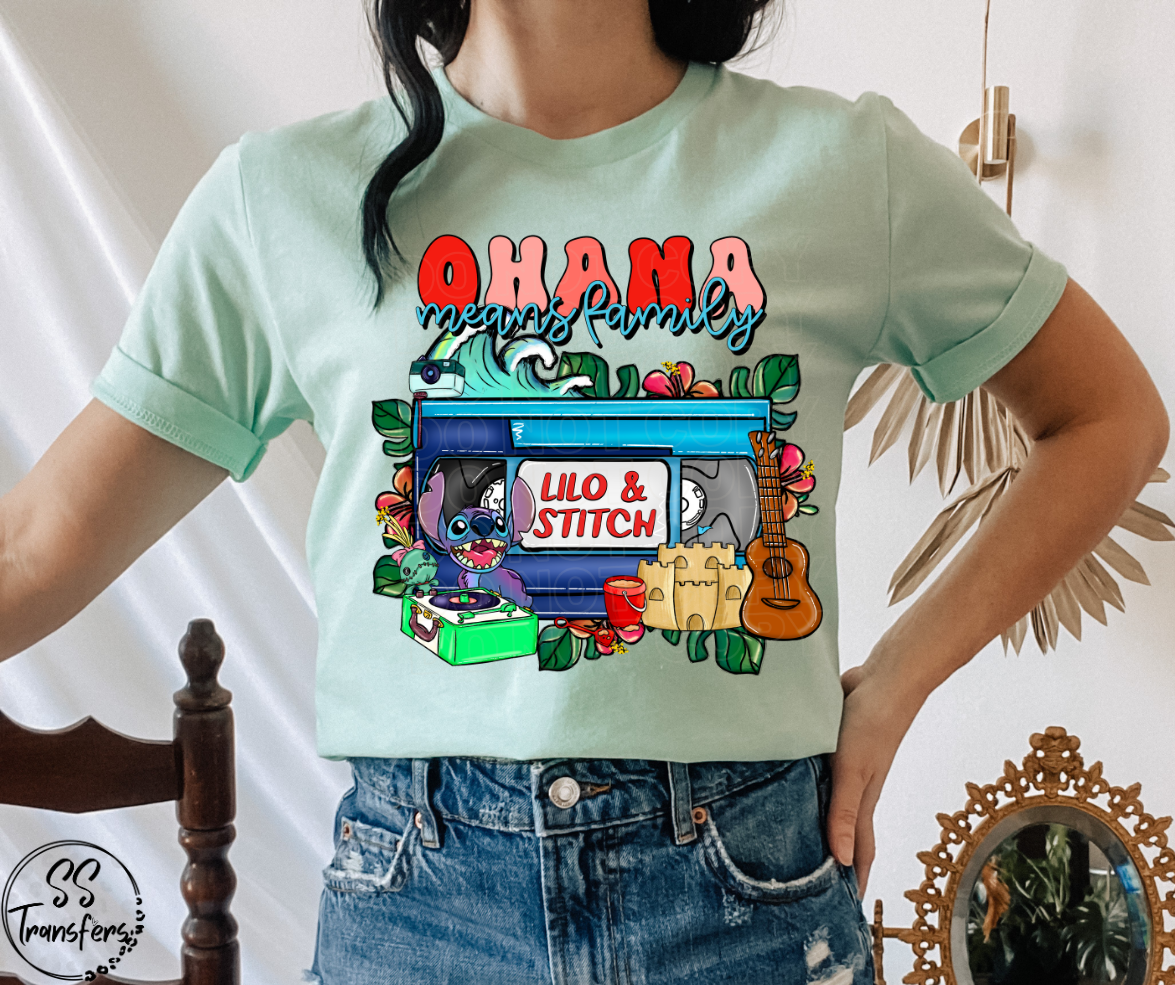 Ohana VHS Tape DTF Transfer