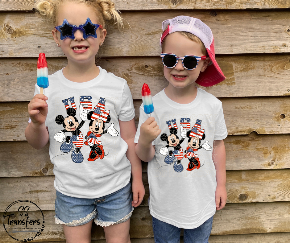 USA Mouse Friends DTF Transfer