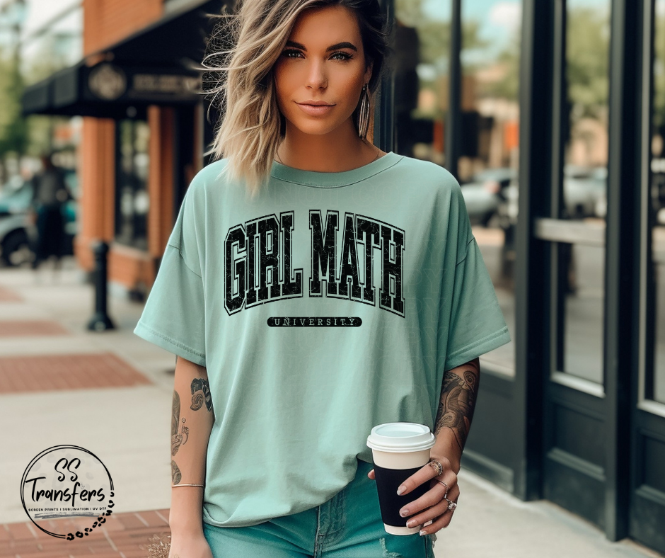 Girl Math University (Multiple Colors) DTF Transfer