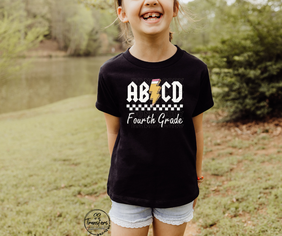 ABCD School Grades (Pre-K-6th grade) Kids DTF Transfer