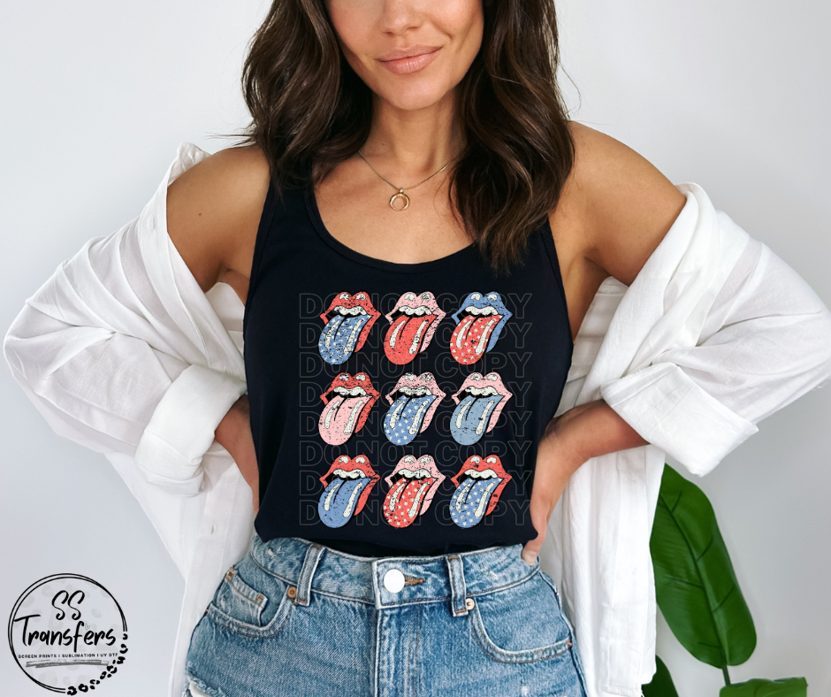 Patriotic Tongue DTF Transfer