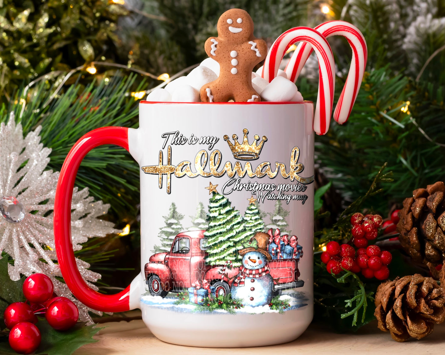 Christmas Watching Mug UV Decal