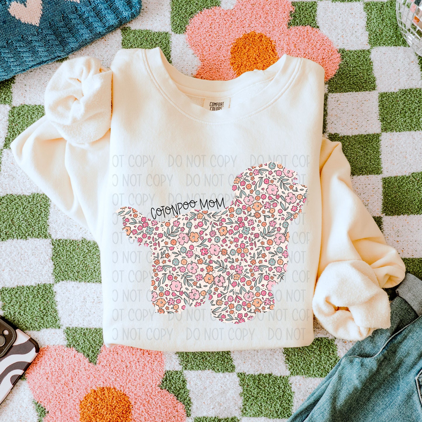 Dog Mom Floral (Multiple Breed Choices) DTF Transfer