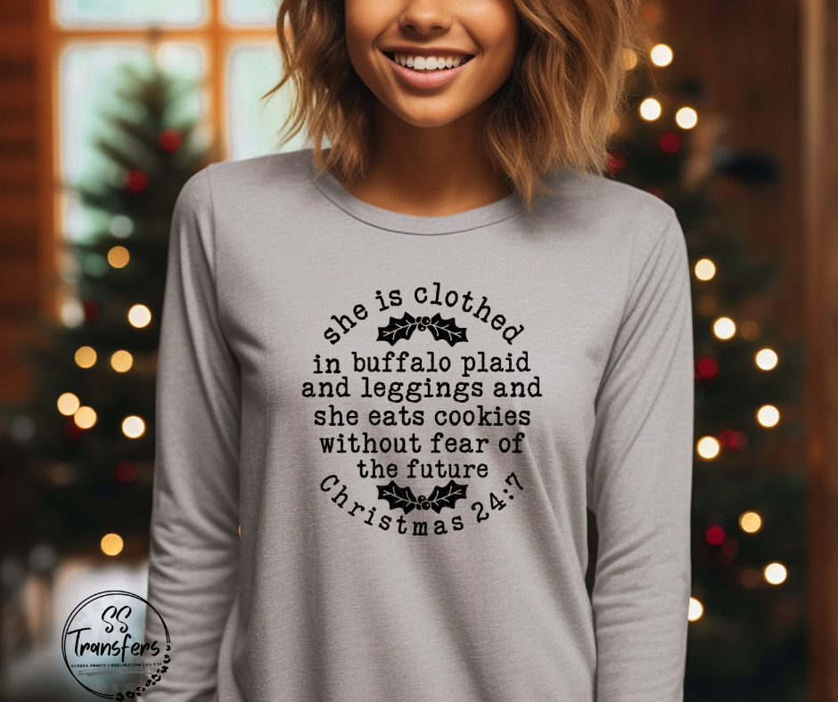 She is Clothed in Buffalo Plaid (Multiple Colors) DTF Transfer