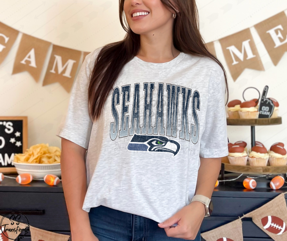 S Hawks Distressed DTF Transfer