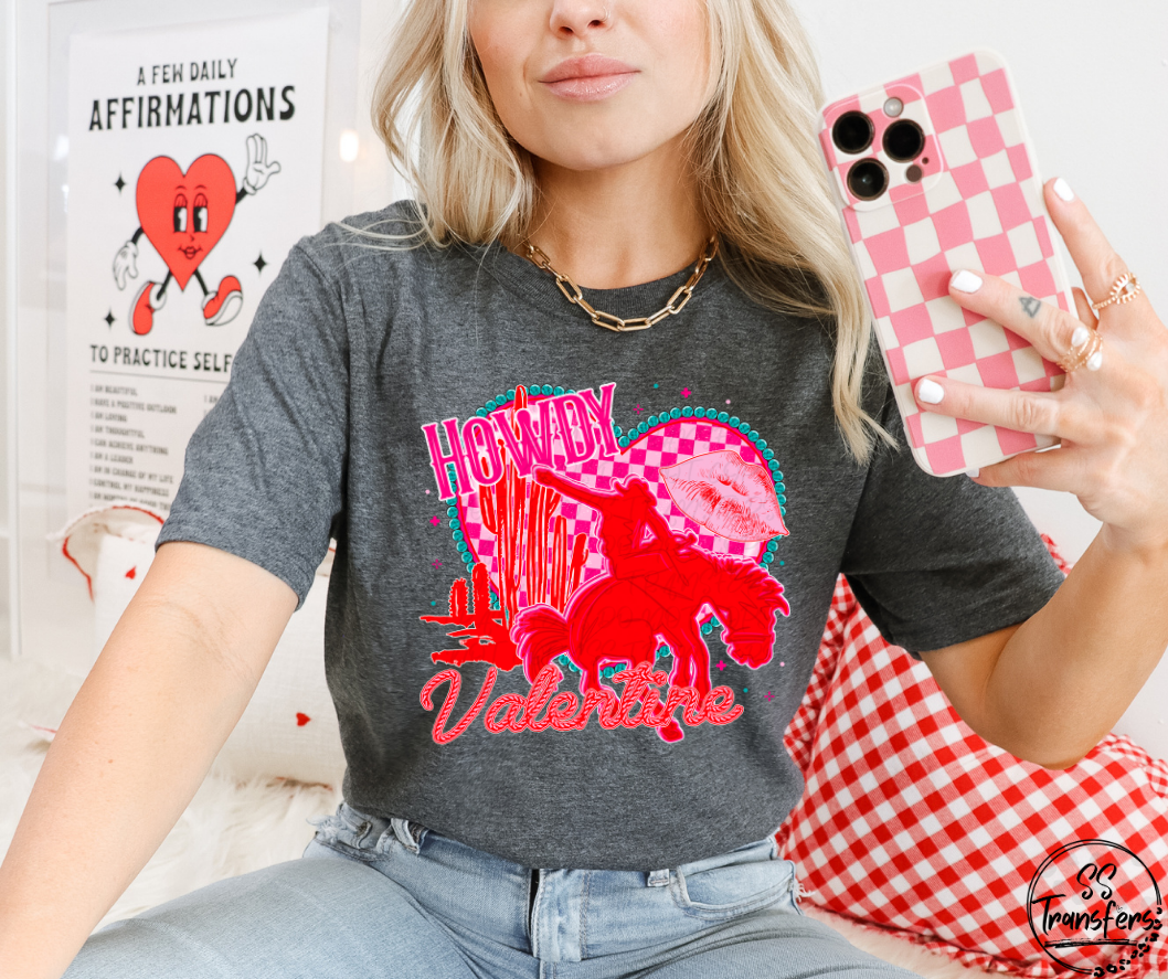 Howdy Valentine Buckin' Bronc DTF Transfer