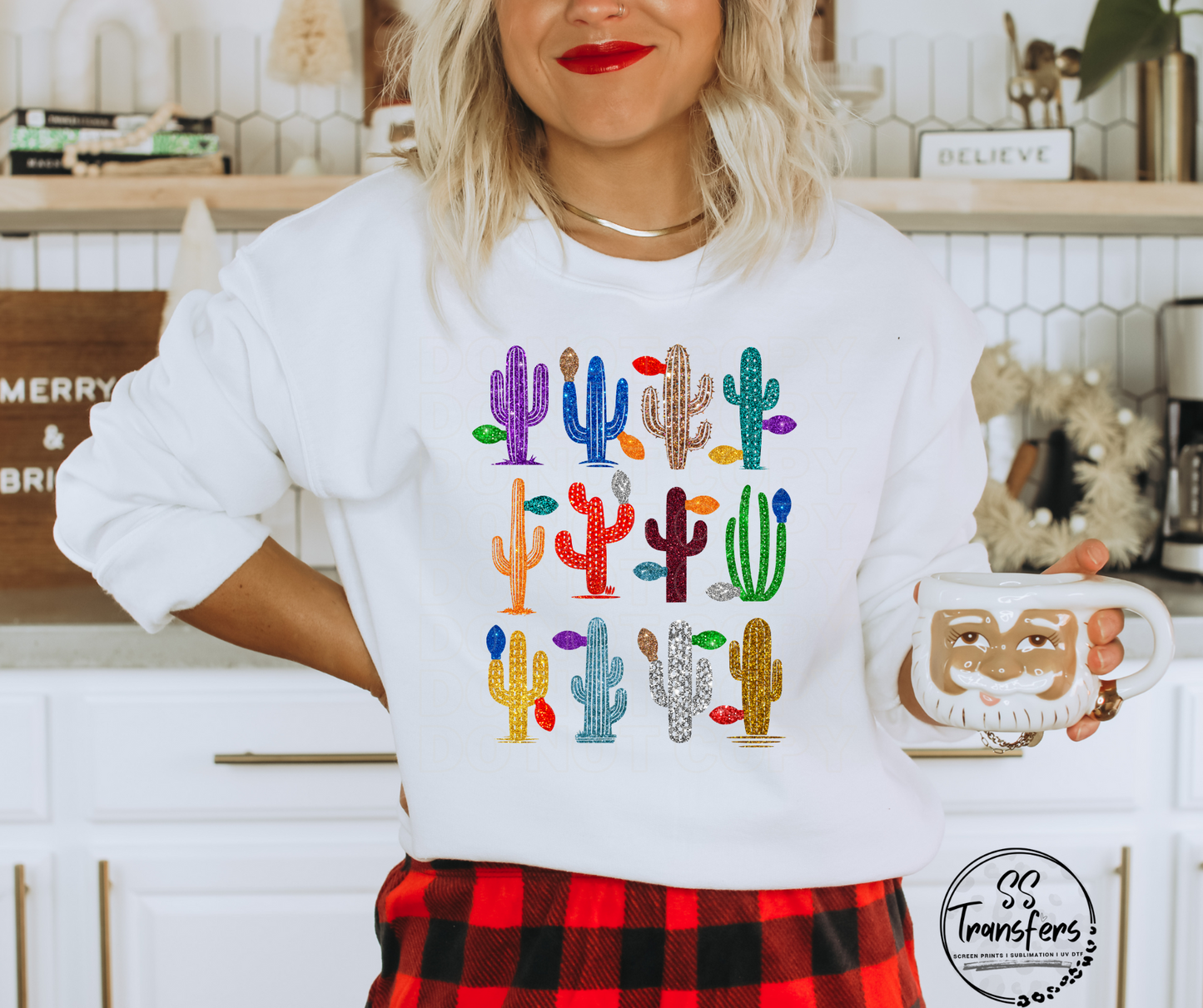 Christmas Cactus' DTF Transfer