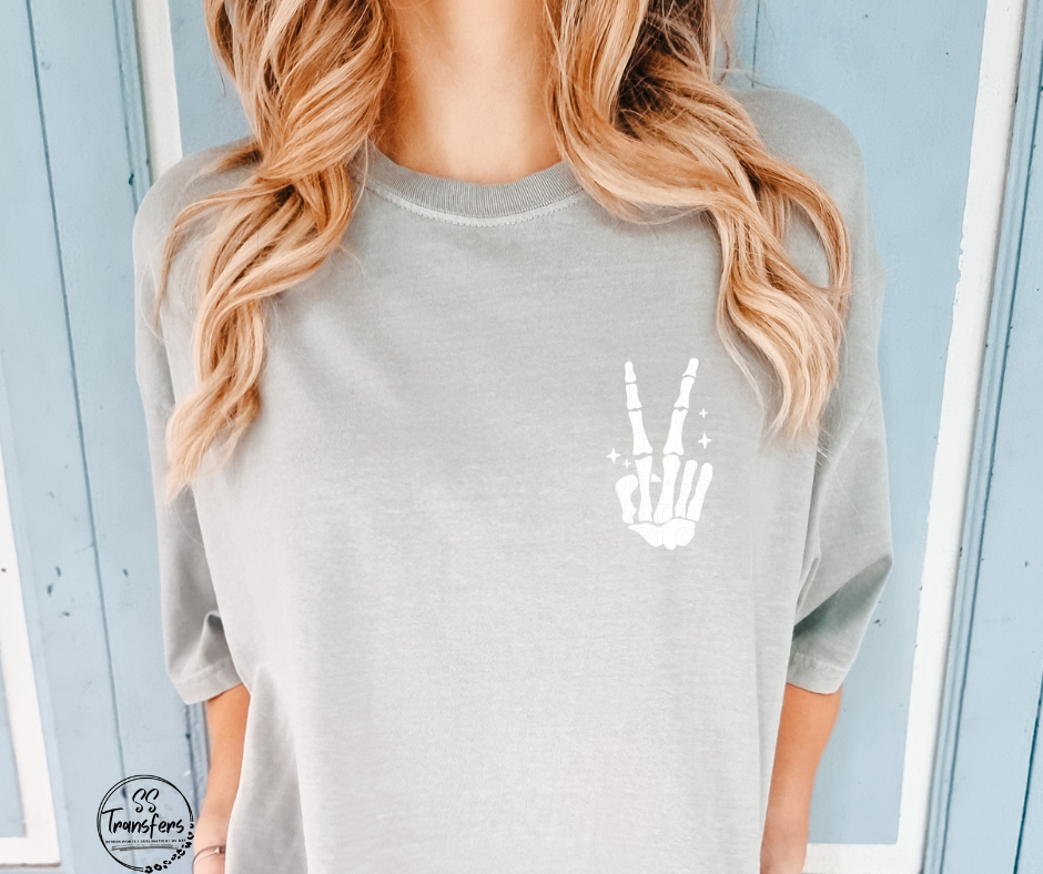 Skelly Peace Sign (Multiple Colors) Pocket DTF Transfer