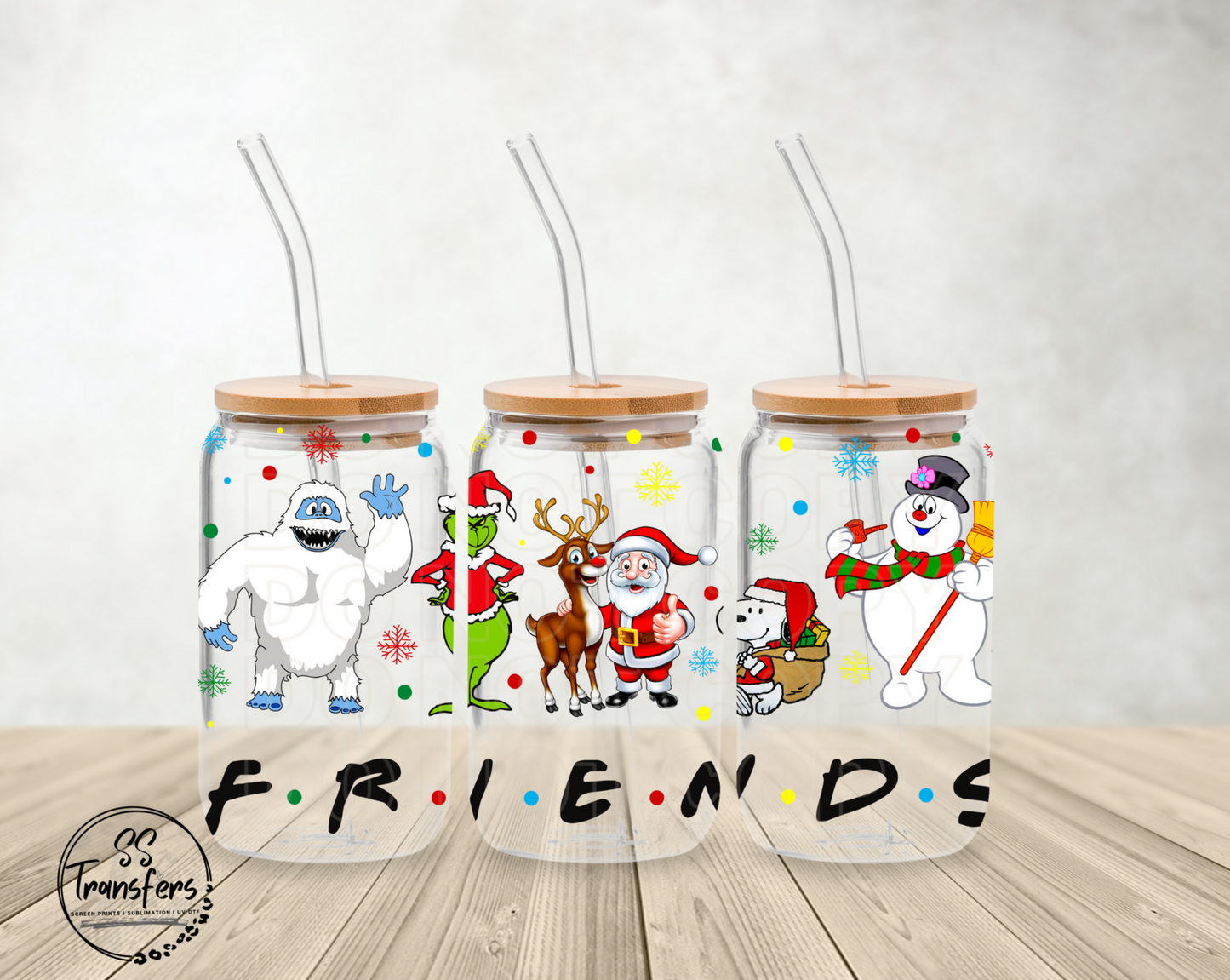 Christmas Friends Libbey UV Wrap