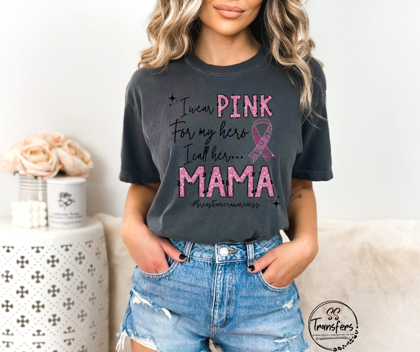 BC Pink Glitter My Hero….(multiple options) DTF Transfer