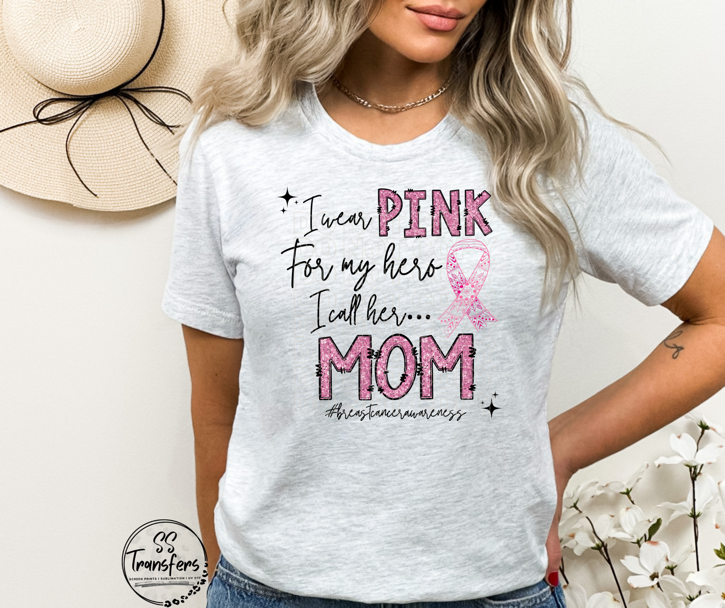BC Pink Glitter My Hero….(multiple options) DTF Transfer
