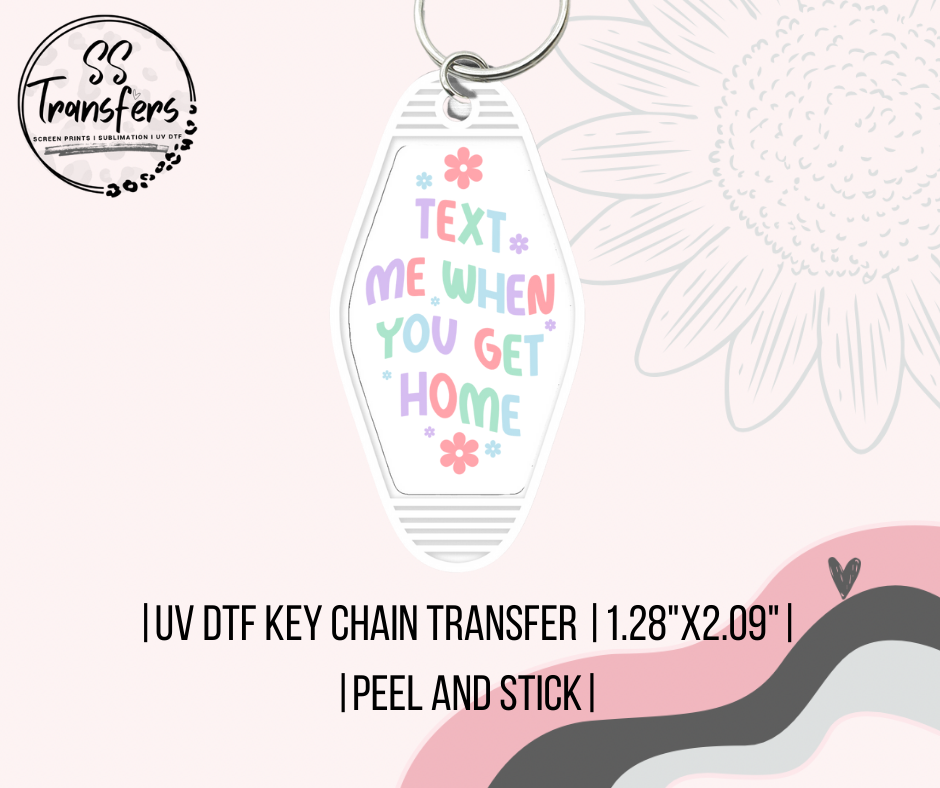 Text Me UV Motel Keychain