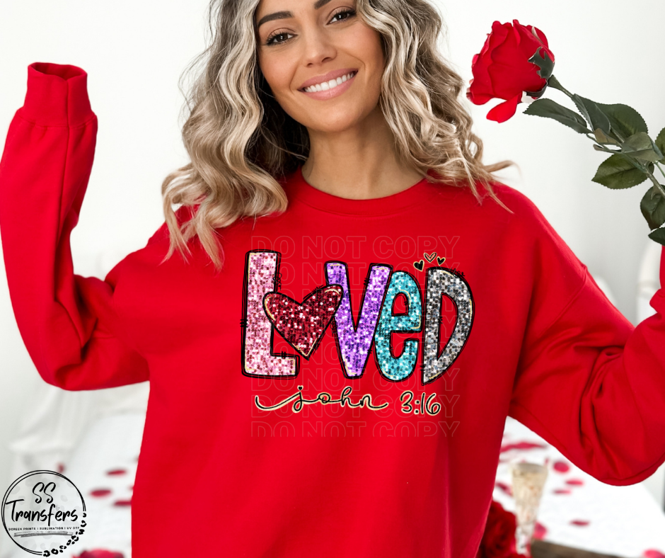John 3:16 (Faux Glitter) DTF Transfer