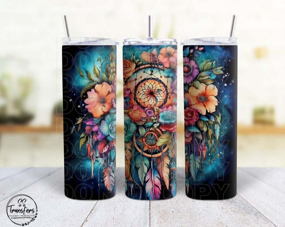 Starry Night Dreamcatcher Flower Sub Tumbler Transfer