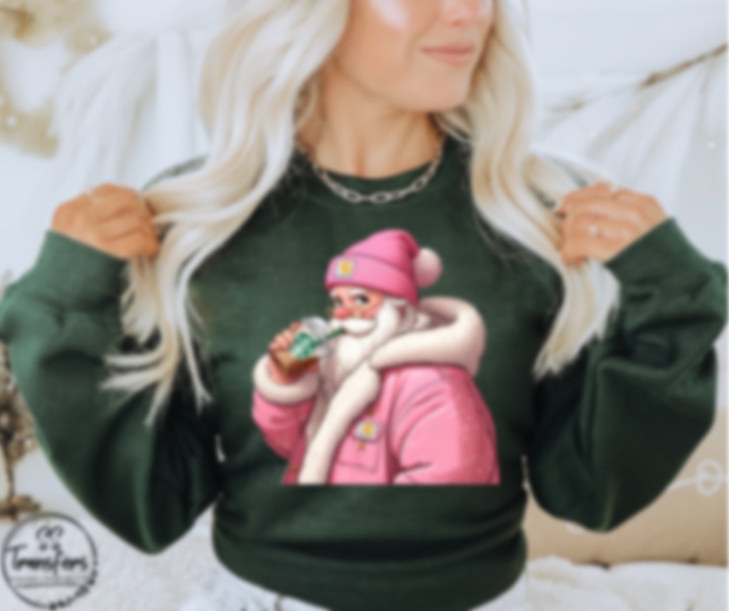 FB Exclusive Santa Drinking Coffee DTF Transfer
