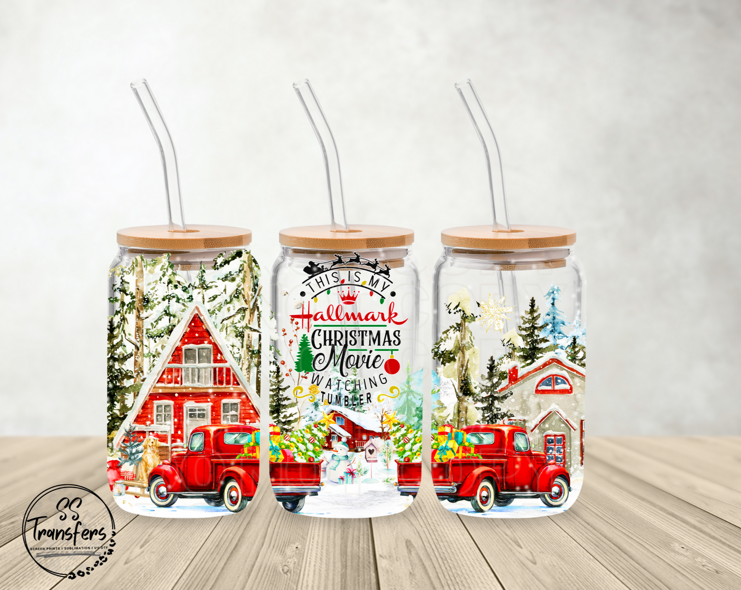 Christmas Movie Tumbler Libbey UV Wrap