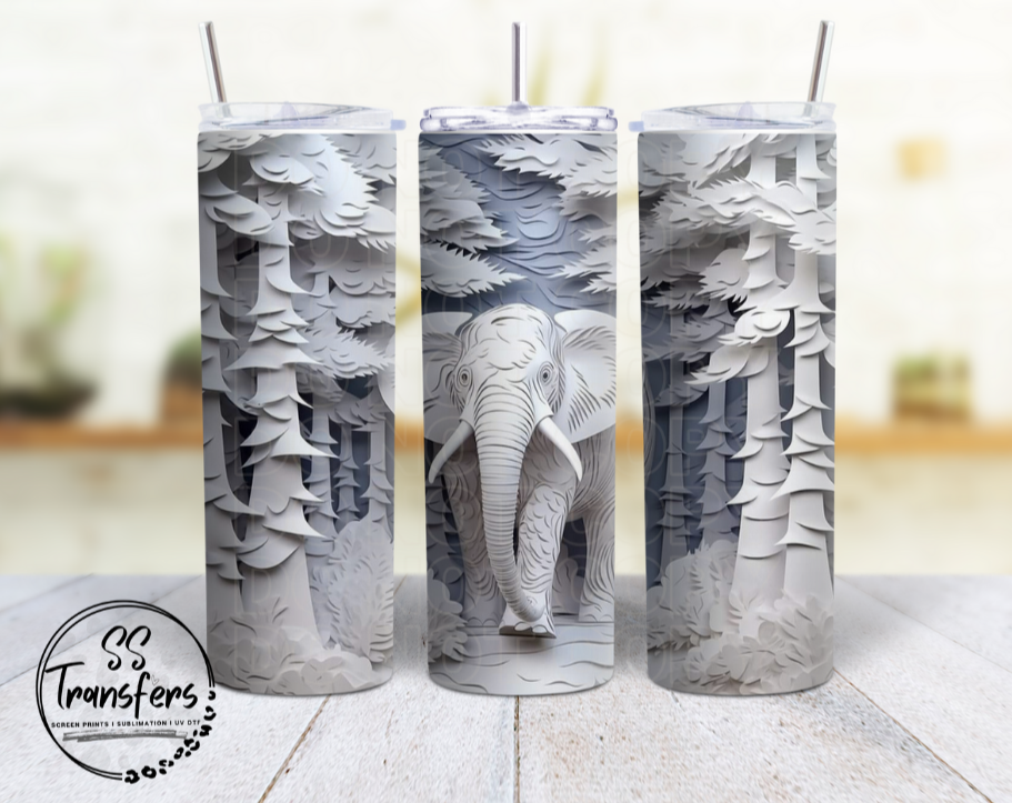 White Elephant Sub Tumbler Transfer