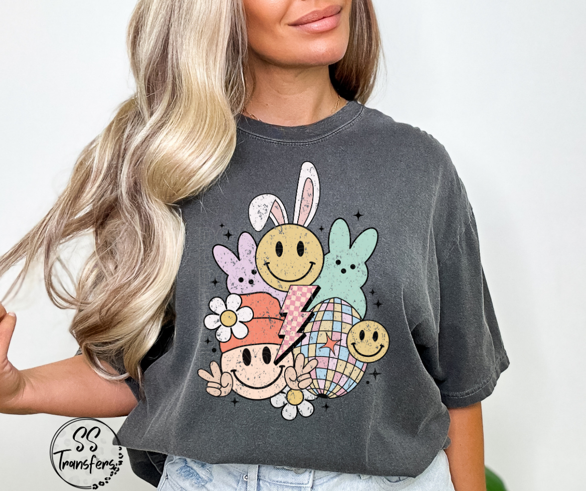 Smile Bunny Collage DTF Transfer