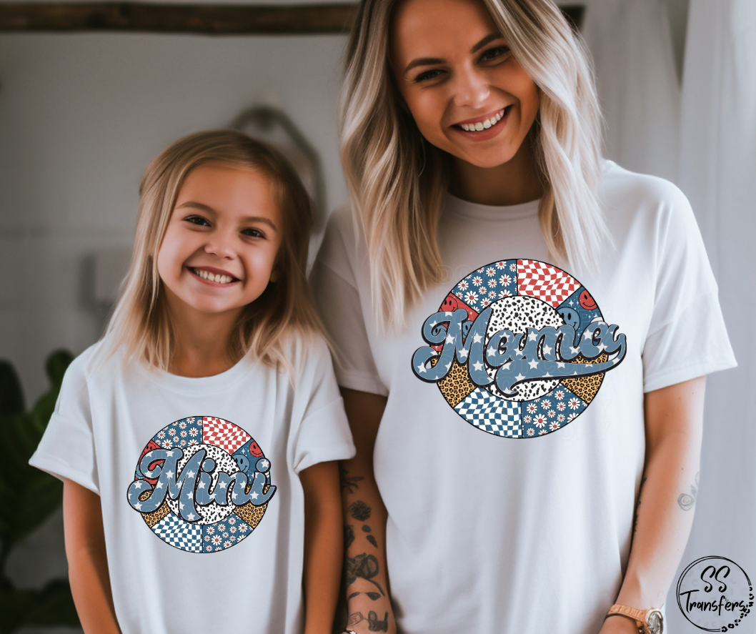 Mama/Mini Circle Patchwork DTF Transfer